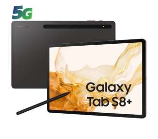 Tablet samsung galaxy tab s8+ 12.4'/ 8gb/ 128gb/ octacore/ 5g/ gris grafito