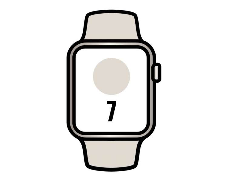 Apple watch series 7/ gps/ cellular/ 41 mm/ caja de acero en plata/ correa deportiva blanco estrella