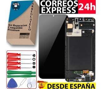 Kit Reparación Pantalla para Samsung Galaxy A30s A307F, con Marco, Negra