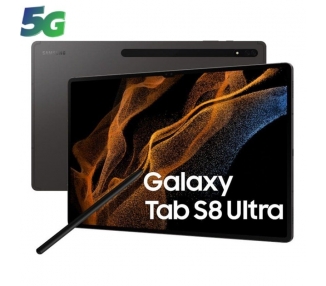 Tablet samsung galaxy tab s8 ultra 14.6'/ 8gb/ 128gb/ octacore/ 5g/ gris grafito