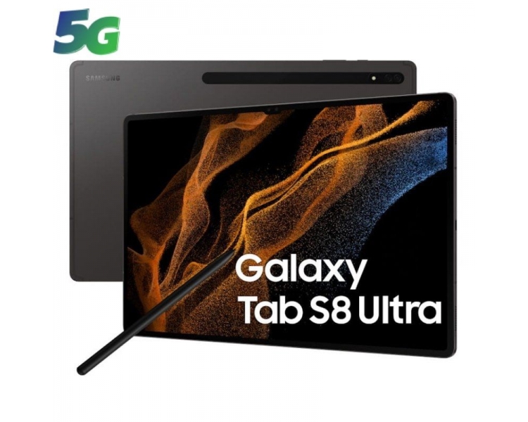 Tablet samsung galaxy tab s8 ultra 14.6'/ 8gb/ 128gb/ octacore/ 5g/ gris grafito