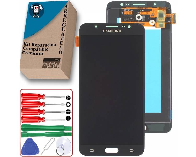 Kit Reparación Pantalla para Samsung Galaxy J7 2015 Negra TFT, Con Ajuste Brillo