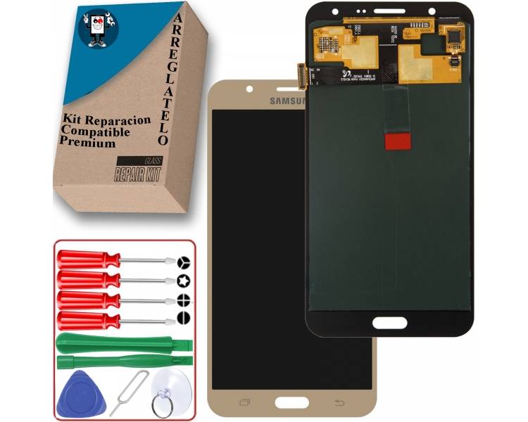 Kit Reparación Pantalla para Samsung Galaxy J7 2015 Dorada TFT Sin Ajuste Brillo