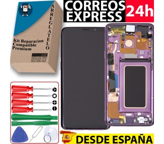 Kit Reparación Pantalla Original para Samsung Galaxy S9 G960F Con Marco Morada