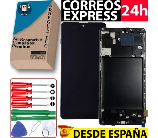 Kit Reparación Pantalla Para Samsung Galaxy A71 A715F, con Marco, iNCELL