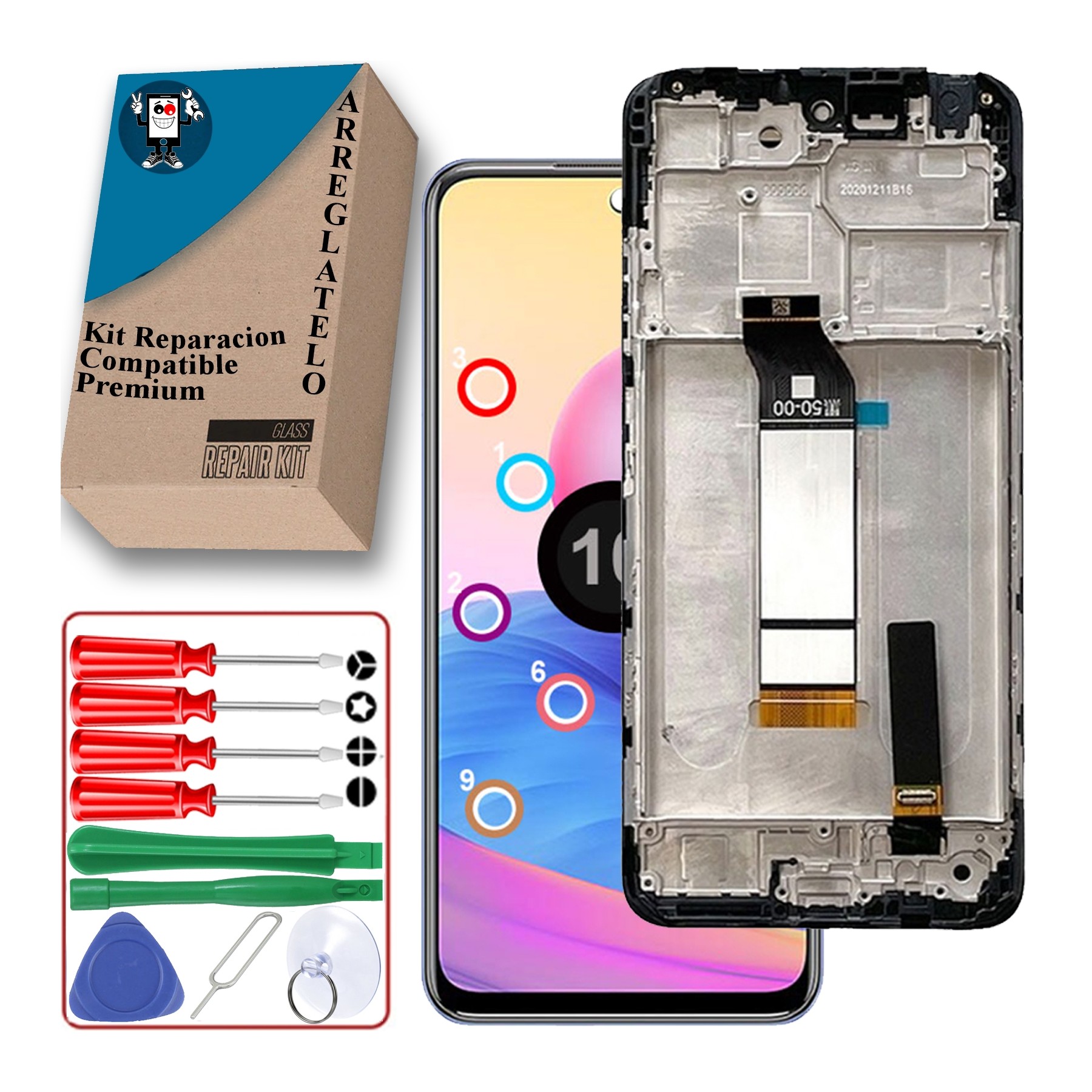 Kit Reparación Pantalla para Xiaomi Redmi Note 10 5G, Poco M3 Pro 5G Negra, TFT