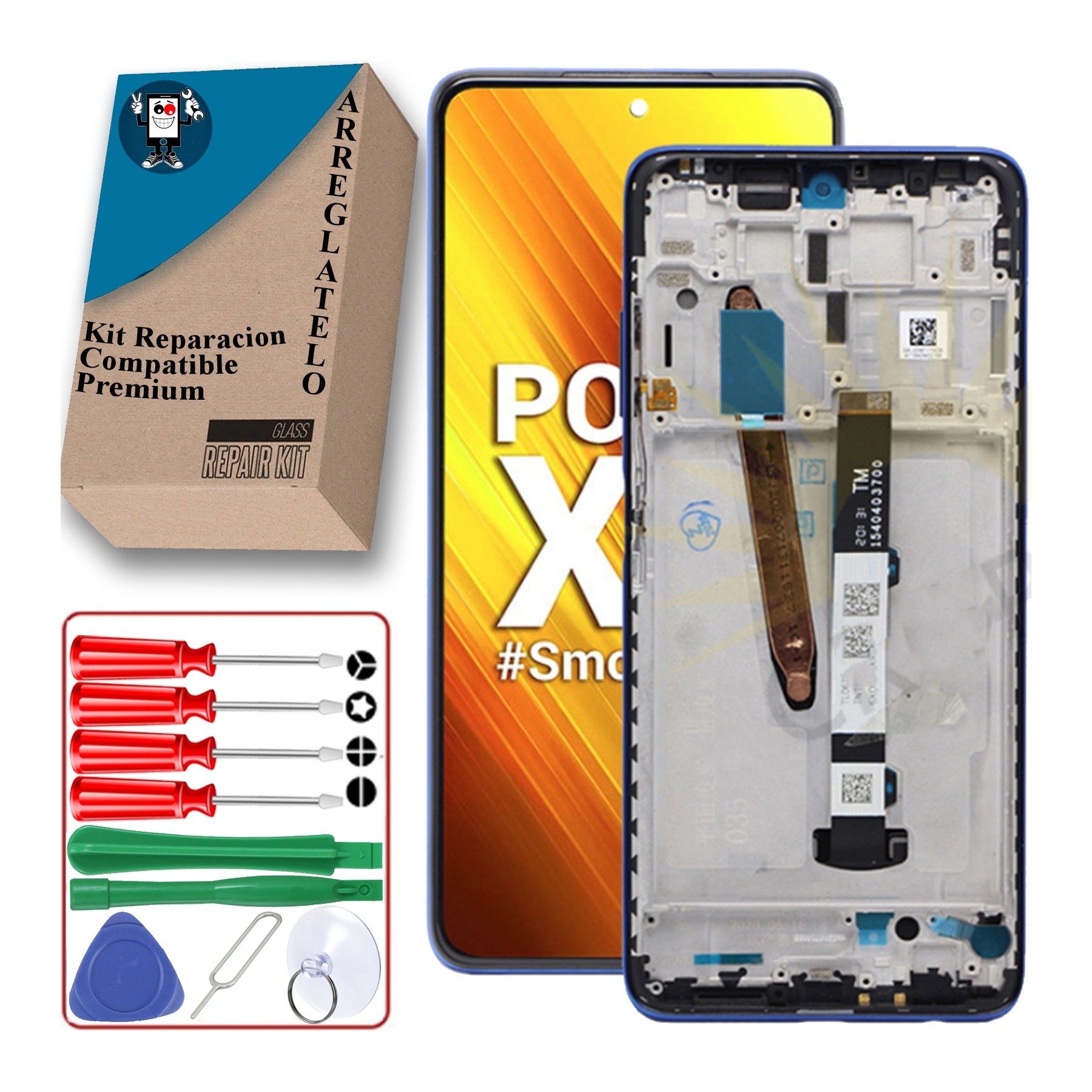 Kit Reparación Pantalla para Xiaomi Poco X3 Pro con Marco OLED Negra