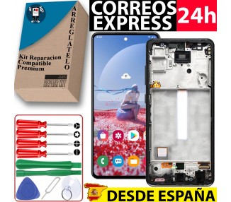 Kit Reparación Pantalla Original para Samsung Galaxy A52 5G con Marco, Negra