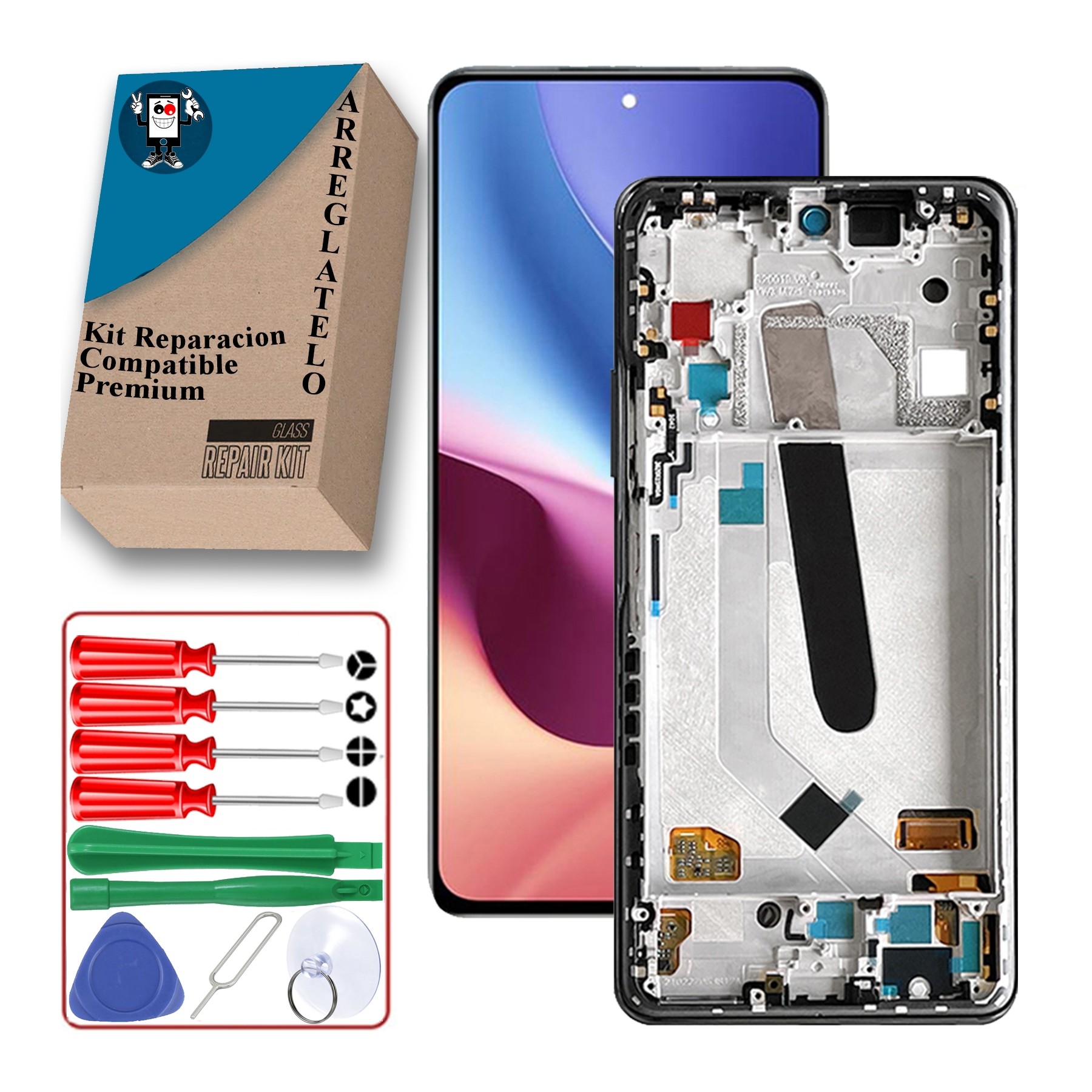 Kit Reparación Pantalla para Xiaomi Poco F3 con Marco iPS Negra