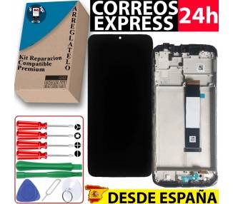 Kit Reparación Pantalla para Xiaomi Mi Poco M3, Redmi 9T, Con Marco, Negra, IPS