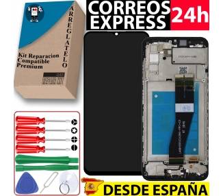 Kit Reparación Pantalla para Samsung Galaxy A02S A025F/DS, Marco, Negra, iPS