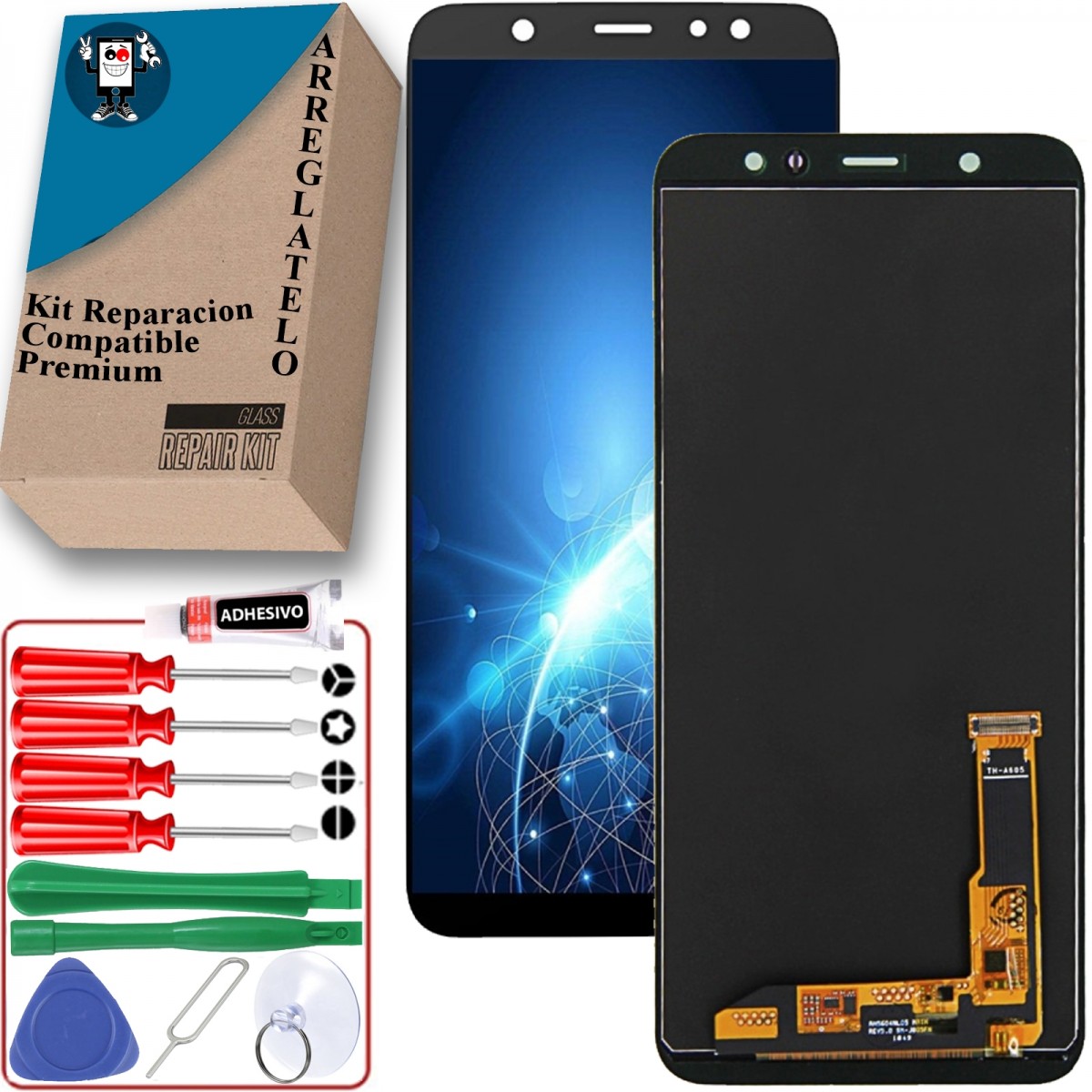 Lujoso repertorio Ru ✓ Pantalla LCD Completa para Samsung Galaxy A6 Plus 2018 SM-A605F A...