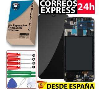 Kit Reparación Pantalla para Samsung Galaxy A20E A202FN, con Marco, Negra, OLED