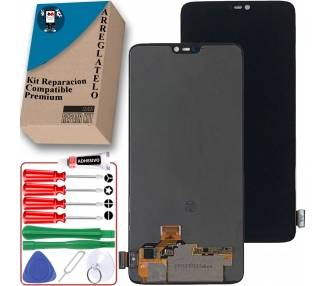Kit Reparación Pantalla Para OnePlus 6, Completa, Negra, TFT