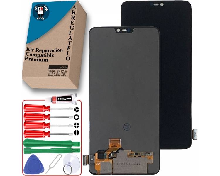 Kit Reparación Pantalla Para OnePlus 6, Completa, Negra, TFT