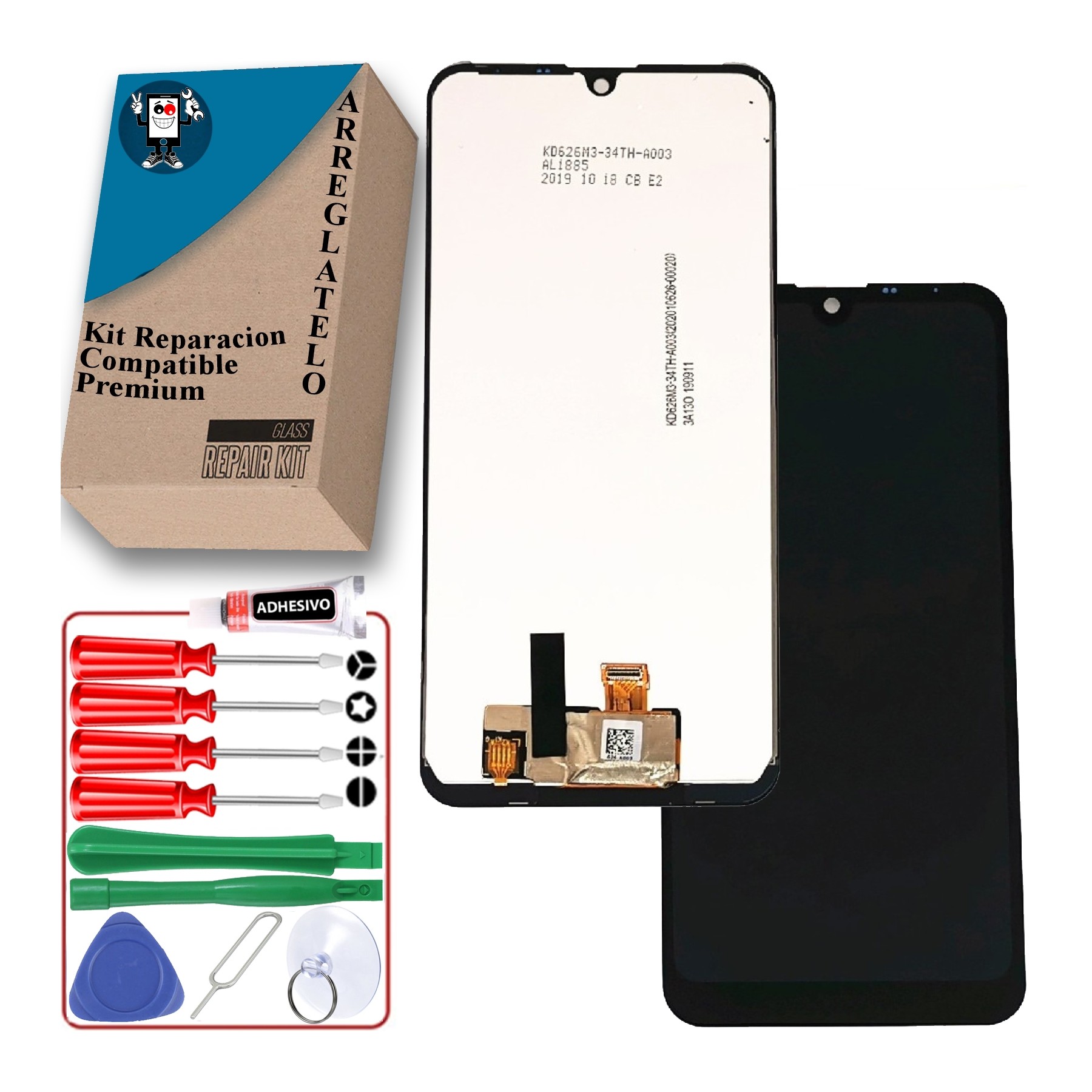 Kit Reparación Pantalla para para LG Q60 , K50 , K12 Prime Negra