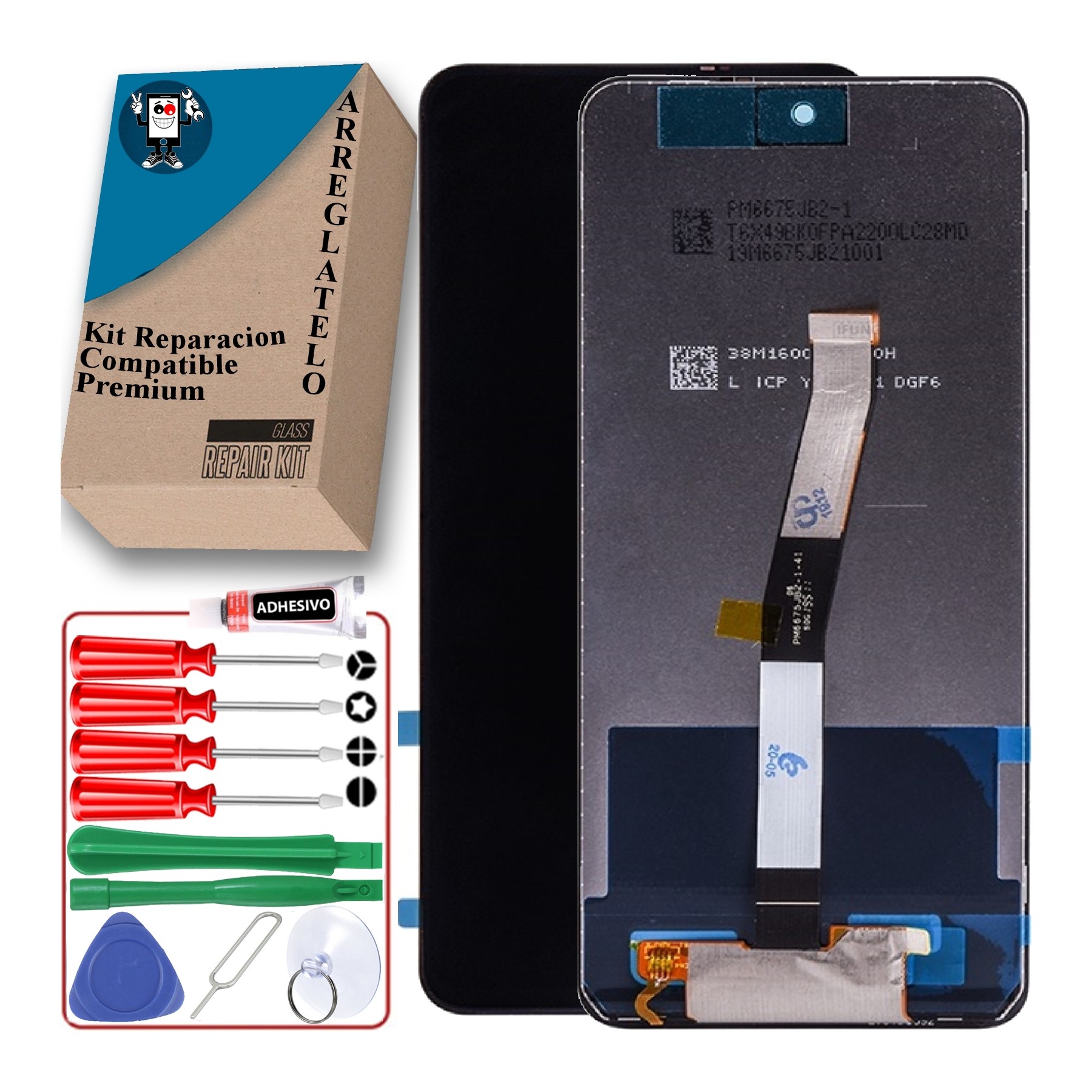 Kit Reparación Pantalla para Xiaomi Redmi Note 9 Pro, Note 9S Negra