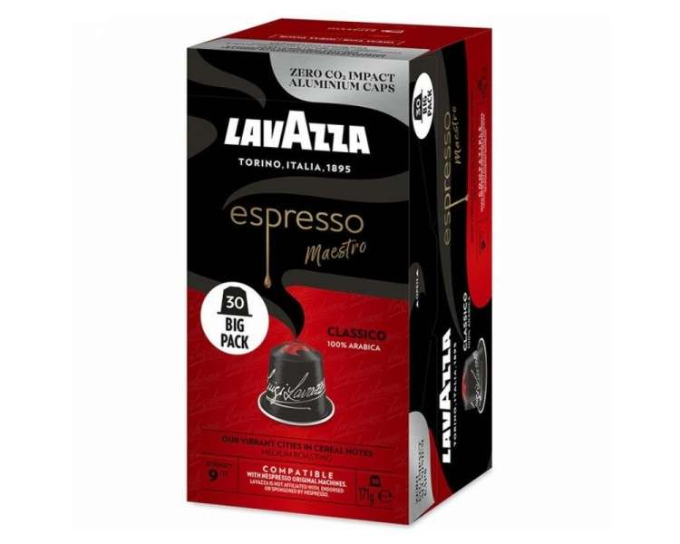 Cápsula lavazza espresso maestro clásico para cafeteras nespresso/ caja de 30