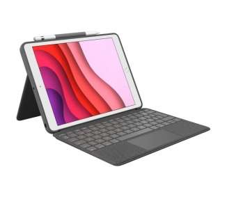 Funda con teclado logitech combo touch para tablets apple ipad 7ª / 8ª y 9ª generación 10.2'/ gris