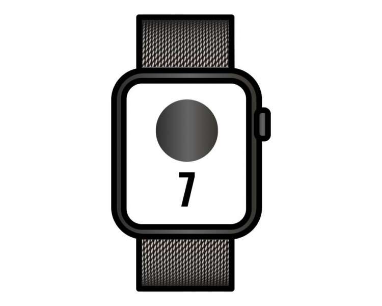 Apple watch series 7/ gps/ cellular/ 45 mm/ caja de acero grafito/ correa milanesa en grafito