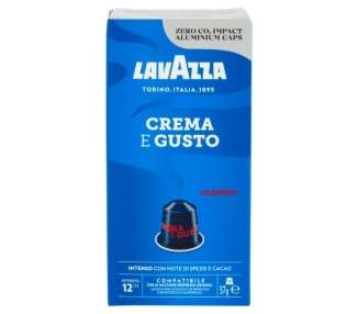 Cápsula lavazza crema e gusto clásico para cafeteras nespresso/ caja de 10