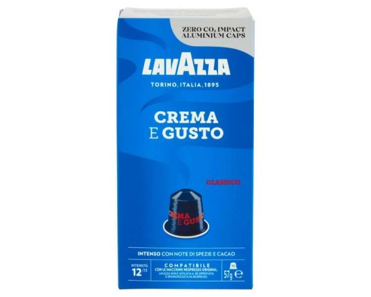 Cápsula lavazza crema e gusto clásico para cafeteras nespresso/ caja de 10
