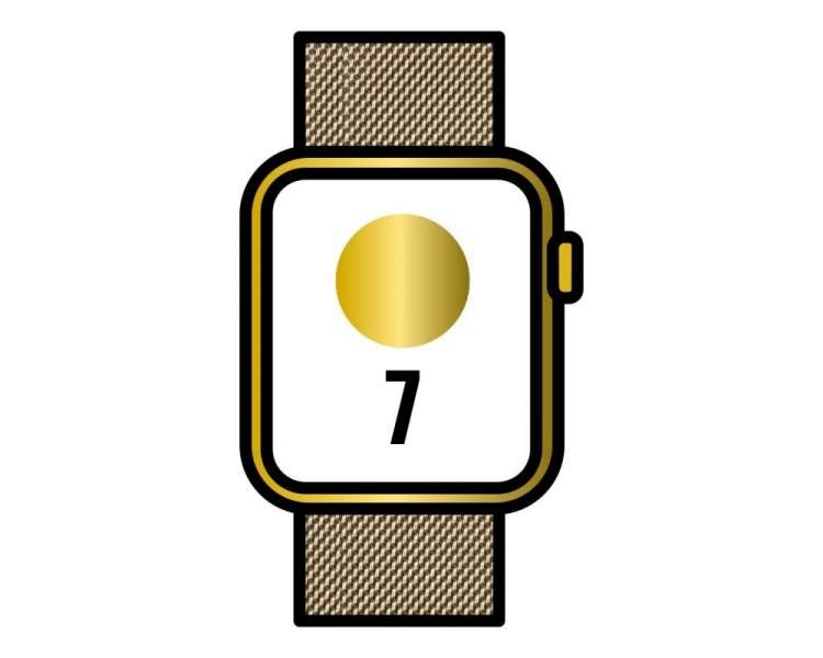 Apple watch series 7/ gps/ cellular/ 45 mm/ caja de acero oro/ correa milanesa en oro