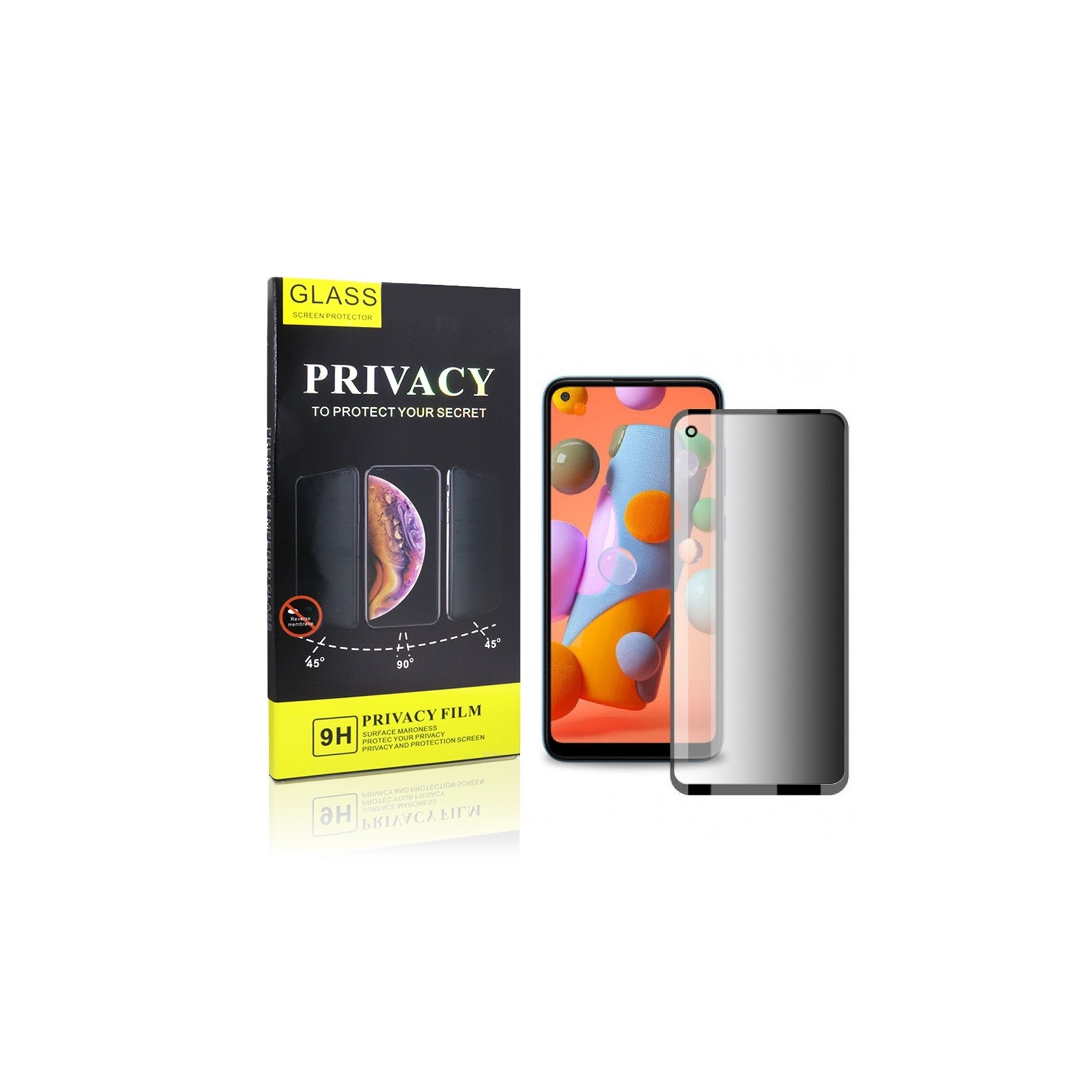 Cristal Templado Privacidad Para Samsung Galaxy A11 Protector Pantalla 5D Curvo