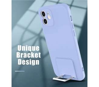 Funda Silicona Suave Compatible con iPhone 13 Pro Max Soporte Plegable 4-Colores