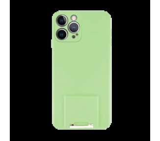 Funda Silicona Suave Compatible con iPhone 13 Pro Max Soporte Plegable 4-Colores