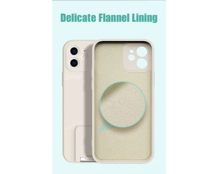 Funda Gel Silicona Suave Flexible para iPhone 13 Pro Soporte Plegable 4-Colores