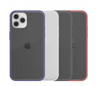 Funda Gel Compatible para IPhone 13 Pro 6.1" Smoked con borde de color
