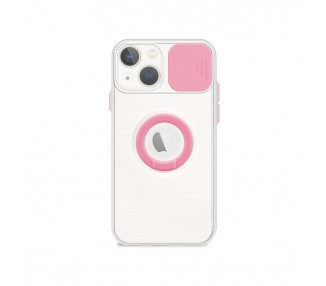 Funda Compatible con iPhone 13 Mini Transparente con Anilla y Cubre Cámara