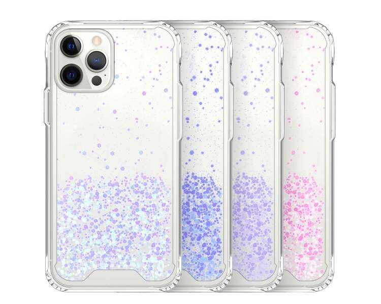 Funda Gel transparente purpurina Compatible con iPhone 12 Pro Max 