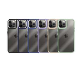 Funda Premium Antigolpe de Silicona para iPhone 12,12 Pro Borde Camara Aluminio