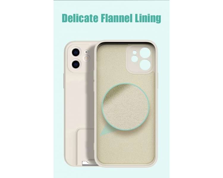 Funda Gel Silicona Suave Flexible para iPhone 12 Pro Soporte Plegable 4-Colores