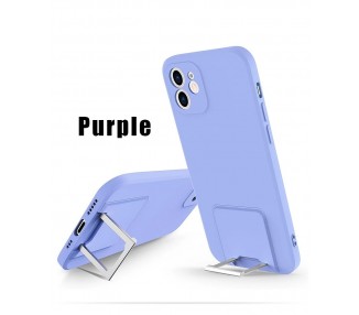 Funda Gel Silicona Suave Flexible para iPhone 12 Pro Soporte Plegable 4-Colores