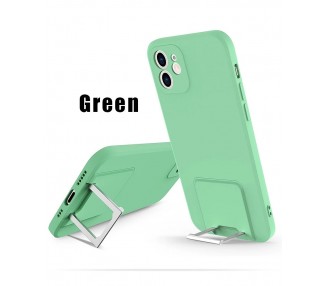 Funda Gel Silicona Suave Flexible para iPhone 12 Pro Soporte Plegable 4-Colores