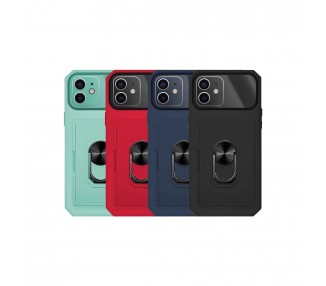 Funda Anti Golpe con Anilla y Tarjetero para iPhone 12 6.1 Cubre Cámara Total
