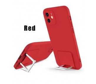 Funda Gel Silicona Suave Flexible para iPhone 11 Soporte Plegable 4-Colores