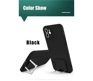 Funda Gel Silicona Suave Flexible para iPhone 11 Soporte Plegable 4-Colores