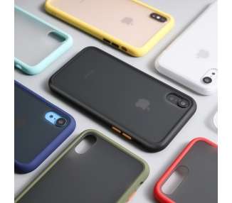Funda Gel Compatible para iPhone 6 , 7 , 8 Smoked con borde de color