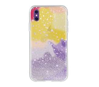 Funda Gel Transparente Purpurina Protección Cámara 3D iPhone XS MAX 4 -Colores
