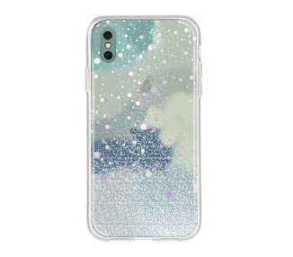 Funda Gel Transparente Purpurina Protección Cámara 3D iPhone XS MAX 4 -Colores