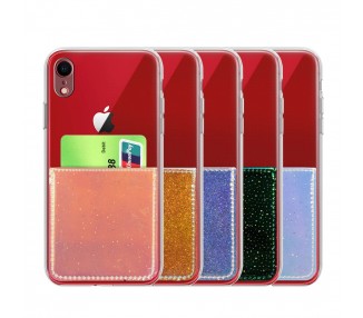 Funda Gel Compatible para iPhone XR con Tarjetero