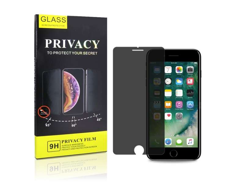 Cristal templado Privacidad iPhone 6 / 6s Negro Protector de Pantalla 5D Curvo