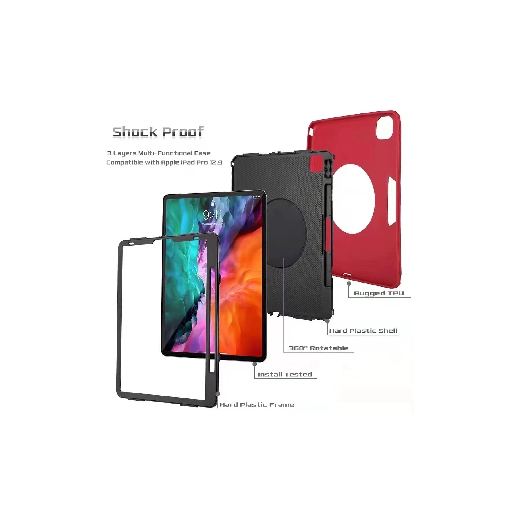 Funda Compatible con Ipad 10.2" Con Correa y Asa y Ranura de Lapiz Anti-Golpes