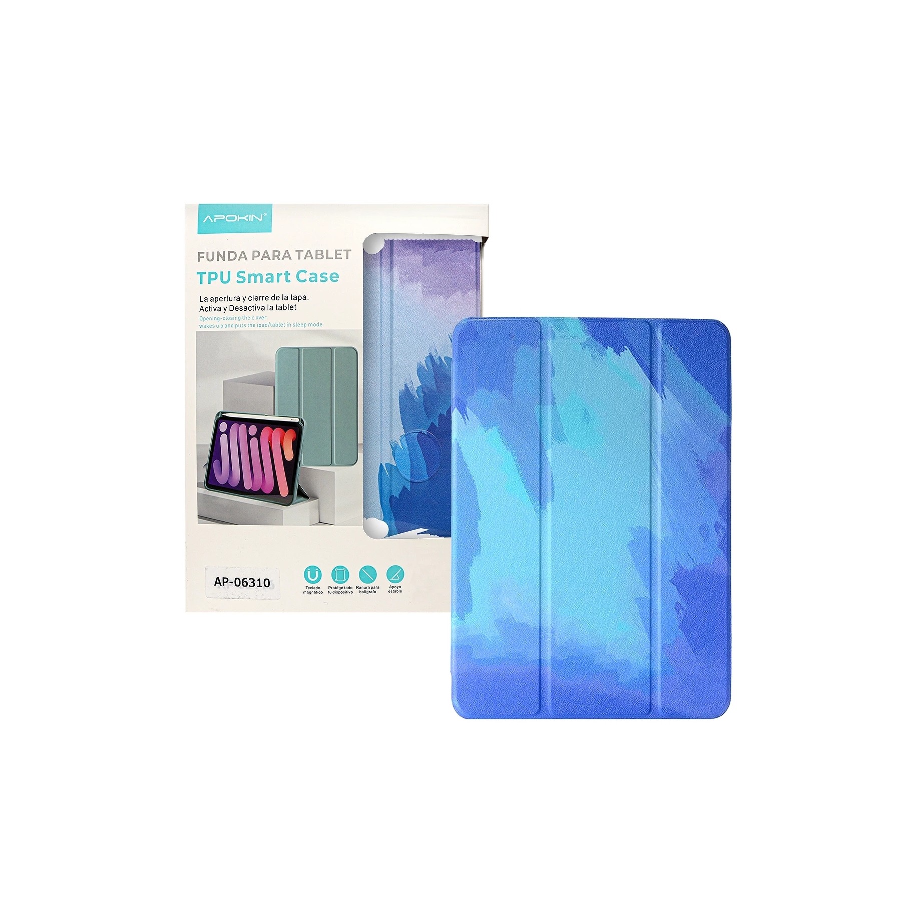 Funda Smart Cover Dibujo Acuarela Compatible con iPad Pro 10.2" con Soporte