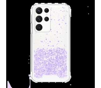 Funda Gel transparente purpurina compatible con Samsung Galaxy S22 Ultra