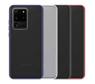 Funda Gel Compatible para Samsung Galaxy S20 Ultra Smoked con borde de color